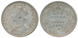 Victoria Empress, Silver Rupee, 1888, Bombay Mint, A3 / I / B raised, Unlisted in Pridmore