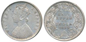 Victoria Empress, Silver ½ Rupee, 1899, Bombay Mint, A / I / B incuse, Inverted ’B’, (Prid