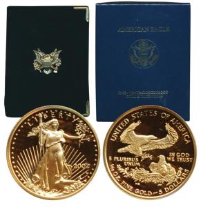 United States of America, Gold $ 5, 3.393g, standing Liberty with date 2002 on obv., rev. 