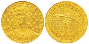 Saint Louis IX King of France, Gold Medallion, 10.37g, commemorating the 700th Death Anniv