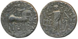 Indo-Parthian, Gondophares, Abdagases (1st century AD), Copper Tetradrachm, 9.62g, obv. ki