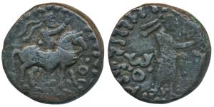 Indo-Parthian, Gondophares, Abdagases (1st century AD), Copper Tetradrachm, 9.17g, obv. ki