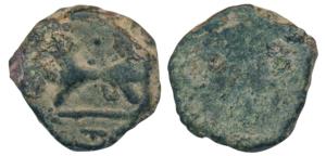 Western Kshatrapas, Kshaharata Family, Bhumaka (c. 1st century AD), Copper fractional Unit