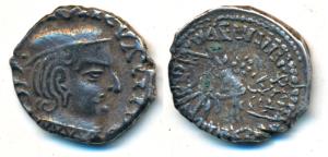 Western Kshatrapas, Kardamaka Family, Vijayasena, son of Damsena, as Mahakshatrapa SE 168,