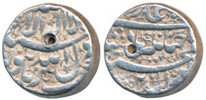 Jahangir, Silver Rupee, 11.41g, Burhanpur Mint, Kalima type, complete mint name below the 