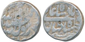 Shah Jahan, Silver Rupee, 10.93g, Kashmir Mint, RY 18, legend within square area (KM 235.1