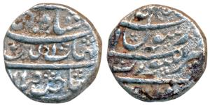 Shah Jahan, Silver ½ Rupee, 5.57g, Surat Mint, four lines type (KM 213.2). Fine+.