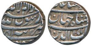 Shah Jahan, Silver Rupee, 11.41g, Tatta Mint, AH 1051/14 (KM 224.18). Very Fine+.