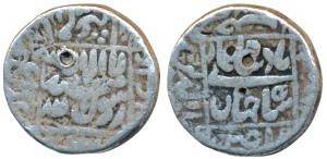 Shah Jahan, Silver Rupee, 11.30g, Ujjain Mint, legend within square area (KM 235.24). Abou