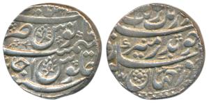 Aurangzeb, Silver Rupee, 11.49g, Khambayat Mint, AH 1070/Ahd, decorative symbols on rev., 