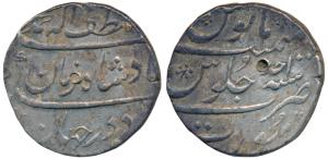Muhammad Shah, Silver Rupee, 11.58g, Surat Mint, Ba Luft Allah Badshah-i-Zaman couplet, RY
