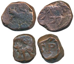 Hyderabad Elichpur, Namdar Khan, Copper Paisa (2), Ghayaspur Mint, tiger to left on obv.; 