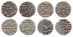 Jaipur Mint, Silver ¼ Rupee (4), RY 21, 23 and 26. Very Fine to Very Fine+. (4)