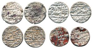 Jaipur Mint, Silver Rupee (4), different rulers and years. Fine+ to Very Fine+. (4)