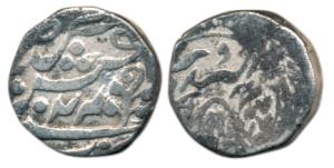 Silver ½ Rupee, 5.19g, Anonymous issue, second series, written as Atthani, RY24 (KM 14). F