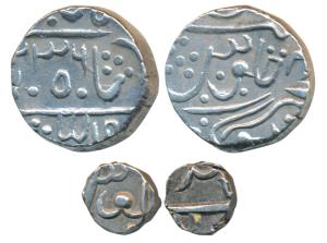 Dulep Singh (AH 1241-1281, 1825-1864 AD), Silver Rupee and 1/8 Rupee, Deogarh Mint (KM 23 
