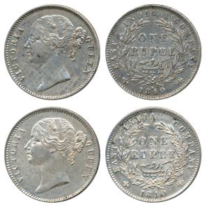 Victoria Queen, Silver Rupee, 1840, divided legend, Calcutta / Bombay Mint, WW raised, 28 