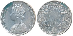 Victoria Empress, Silver Rupee, 1885, Bombay Mint, A3 / IV / B incuse, Unlisted in Pridmor