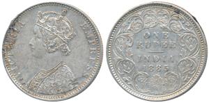 Victoria Empress, Silver Rupee, 1885, Bombay Mint, C2 / I / B raised, Unlisted in Pridmore