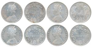Victoria Empress, Silver Rupee, 1900 (2), Bombay Mint, A3 / I / B incuse, (Prid 186); 1901