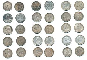 George V, Silver Rupee (15), 1912, 1913, 1914, 1915, 1916, 1917, 1918 and 1919, Calcutta M