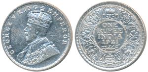 George V, Silver Rupee, 1921, Bombay Mint, (Prid 227). About Uncirculated, Scarce.