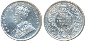 George V, Silver Rupee, 1921, Bombay Mint, (Prid 227). About Uncirculated, Scarce.