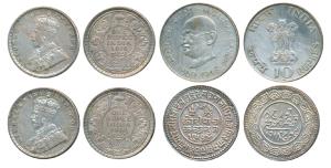 Assorted Lots, George V, Silver Rupee (2), 1916, and 1918, both are Calcutta Mint; Silver 