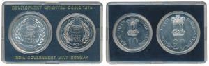 1973 Uncirculated Set, Grow More Food, set of 2, Rupees 10 and 20. In immaculate condition