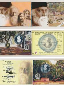 2011 Proof Set, 150th Birth Anniversary of Rabindranath Tagore, set of 2, Rupees 5 and 150