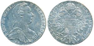 Austria, Maria Theresa, Silver Thaler, 27.92g, 1780, (KM 1866). Restrike, About Uncirculat