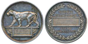 Army Rifle Association India, Silver Medal, 93.85g, obv. Lioness with N.I.R.A. (North Indi