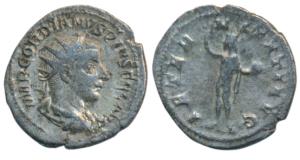 Roman, Gordian III (238-244 AD), Silver Denarius, 2.74g, obv. radiate, draped and cuirasse