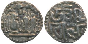 Cholas, Uttama Chola (c. 973-985 AD), Base Gold Kahavanu, 3.79g, obv. Chola dynastic emble