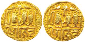 Imperial Cholas, Rajendra Chola (1014-1050 AD), Gold Kahavanu, 4.01g, obv. and rev. Chola 