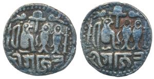 Imperial Cholas, Rajendra Chola, Base Gold Kahavanu, 4.03g, obv. and rev. Chola dynastic e