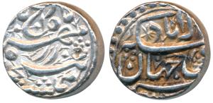 Akbar, Silver Rupee, 11.39g, Allahabad Mint, Poetic couplet ’Ba Gharb Wa Sharq’, rebellion