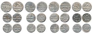 Akbar, Silver Rupee (12), Berar Mint, Ilahi type, complete set of twelve different months,