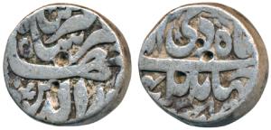Jahangir, Silver Rupee, 10.80g, Jahangirnagar (Dhakka) Mint, Month Di (KM 145.7). About Ve