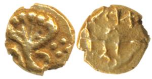 Ghorpade Chiefs of Guty, Gold Fanam, 0.35g, obv. a five headed cobra, rev. Kille Venkatagi