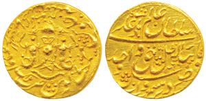 Wajid Ali Shah, Gold Asharfi, 10.73g, Mulk Awadh Bait al Sultanat Lakhnau Mint, AH 1266/4,