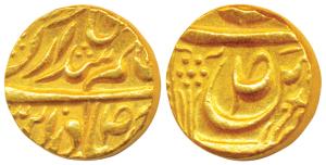 Amar Singh (AH 1179-1196, 1765-1781 AD), Gold Mohur, 10.73g, in the name of Ahmed Shah Dur