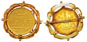 Gold Mohur (Ashrafi), total weight 19.5g, obv. coat of arms of the EIC, rev. Persian legen