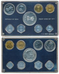 1971Proof set, Food For All, set of 9, 1 Paisa to Rupees 10. In immaculate condition, with