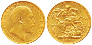 Australia, Edward VII, Gold Sovereign, 8g, 1909, ‘P’ mint mark for Perth Mint (KM 15). Ext