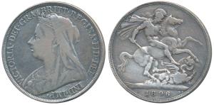 Great Britain, Victoria, Silver Crown, 27.8g, 1896 (KM 783). Very Fine.