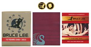 Tuvalu, Elizabeth II, Gold $25, 7.77g, 2015, 75 Years of Bruce Lee 1940 to 2015, rev. Bruc