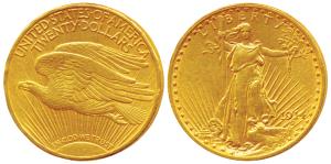 United States of America, Saint-Gaudens double eagle Gold $20, 33.43g, Liberty standing on