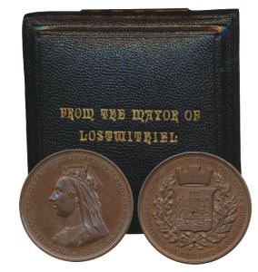 Victoria Golden Jubilee Medal, Copper, obv. crowned bust of Victoria, rev. a castle and a 