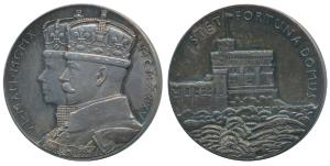 George V and Queen Mary Silver Jubilee Medal, Silver, 15.5g, Domus Medal, conjoined busts 